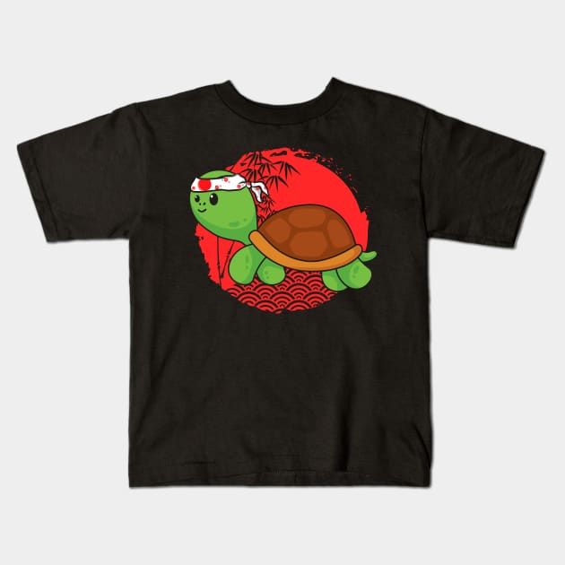 Cute Kawaii Turtle Japanese Anime Tortoise Kids T-Shirt by stockwell315designs